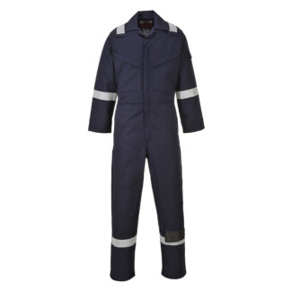 BizFlame Mens Aberdeen Flame Resistant Antistatic Coverall Navy Blue 4XL 32"