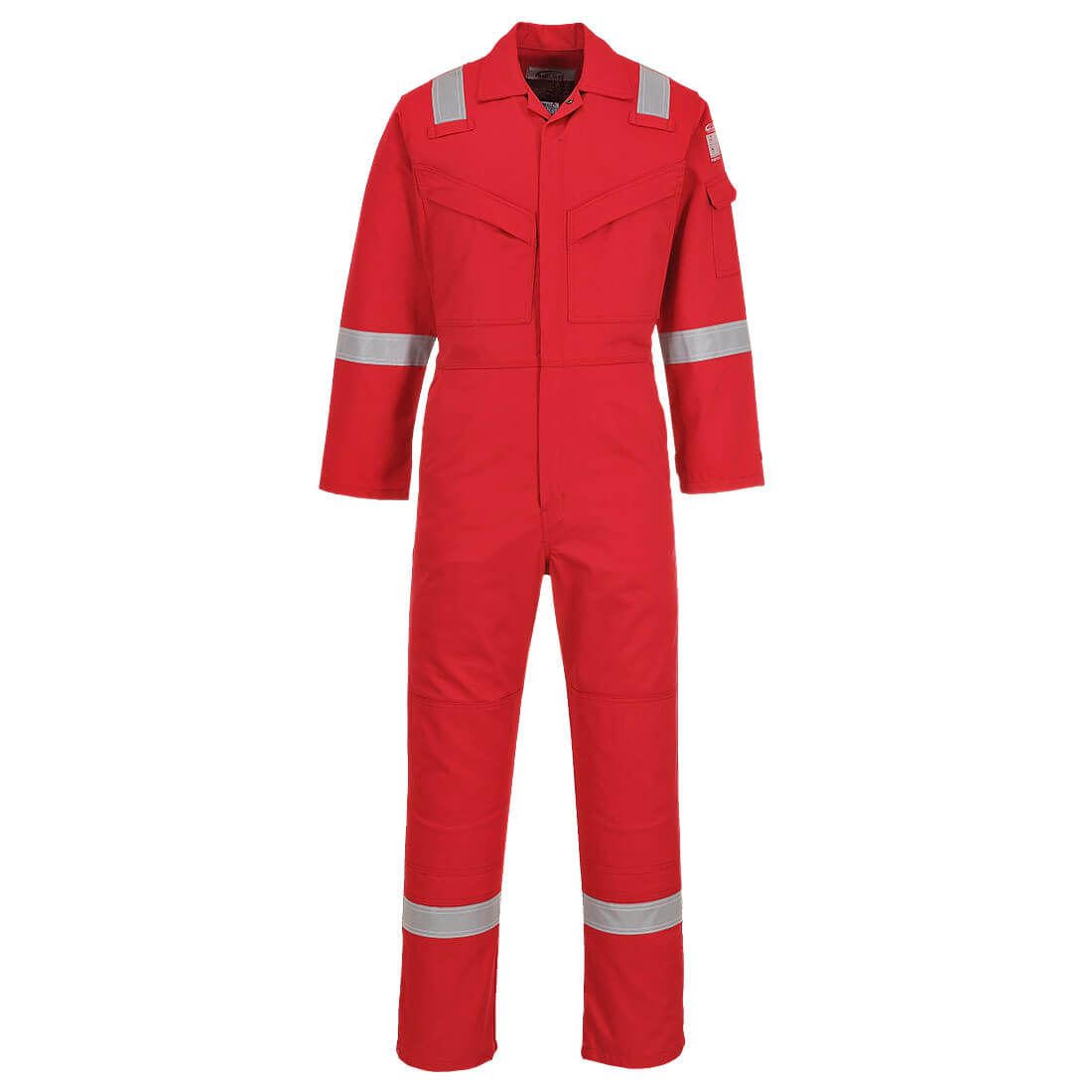 BizFlame Mens Aberdeen Flame Resistant Antistatic Coverall Red M 32"
