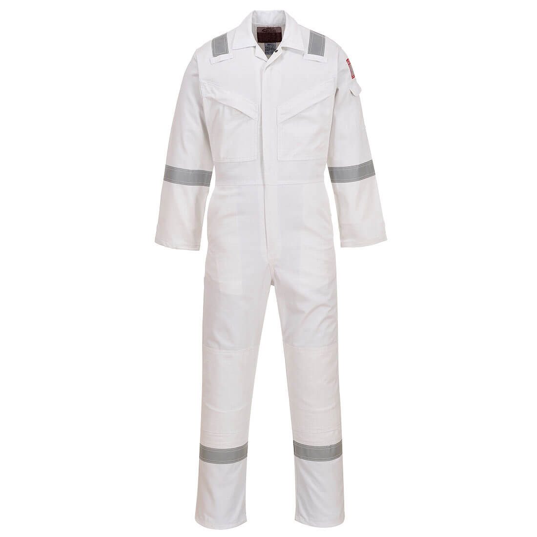 BizFlame Mens Aberdeen Flame Resistant Antistatic Coverall White M 32"