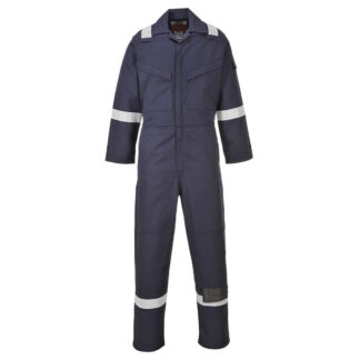 BizFlame Mens Aberdeen Flame Resistant Coverall Navy Blue 36" 32"