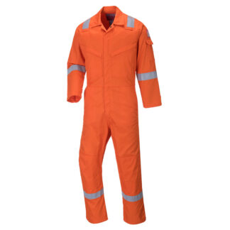 BizFlame Mens Aberdeen Flame Resistant Coverall Orange 36" 32"