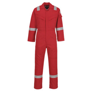 BizFlame Mens Aberdeen Flame Resistant Coverall Red 50" 32"