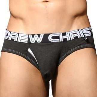 Andrew Christian Almost Naked Fly Tagless Briefs - Charcoal