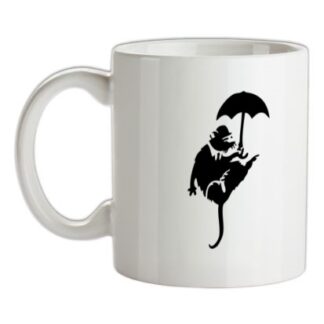 Banksy Flying Rat mug.