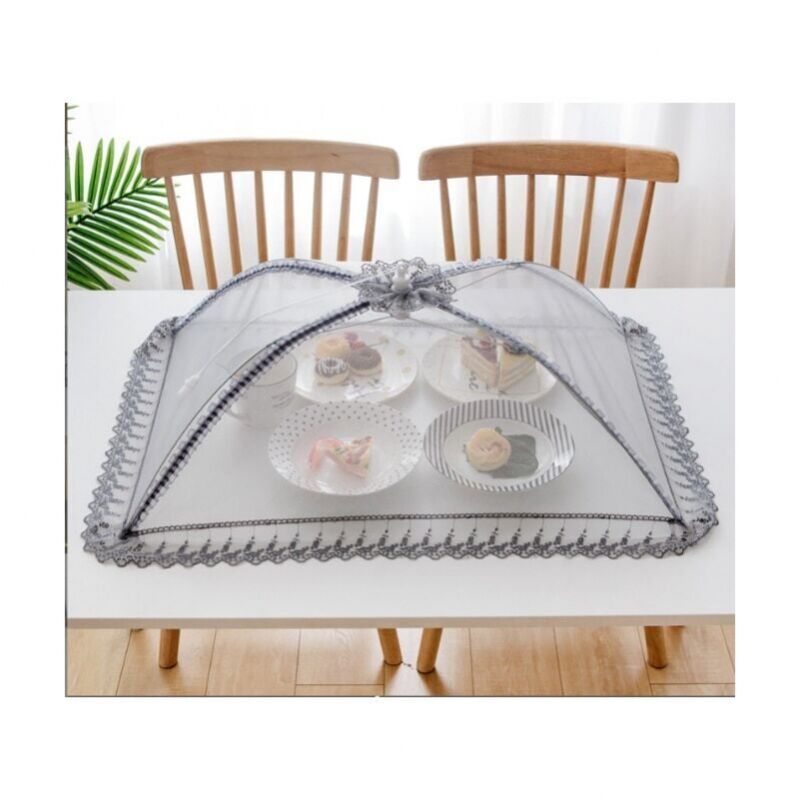 Cyslmuk - Premium Mesh Food Cover - 50 x 70 cm - Reusable and Foldable - for Picnic, Outdoor - Protects Food from Flies, Insects, Mosquitoes