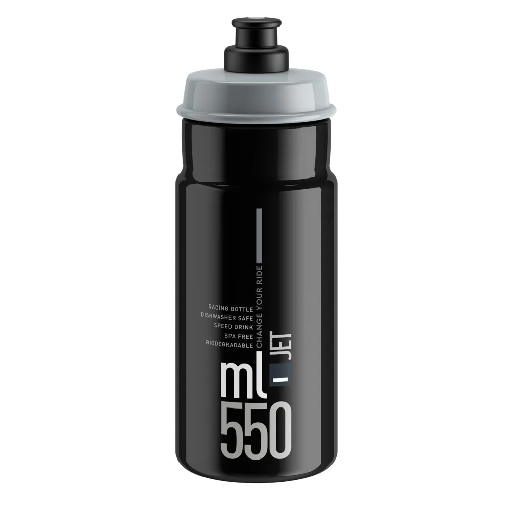 Elite Jet Biodegradable Water Bottle 550ml Black/Grey