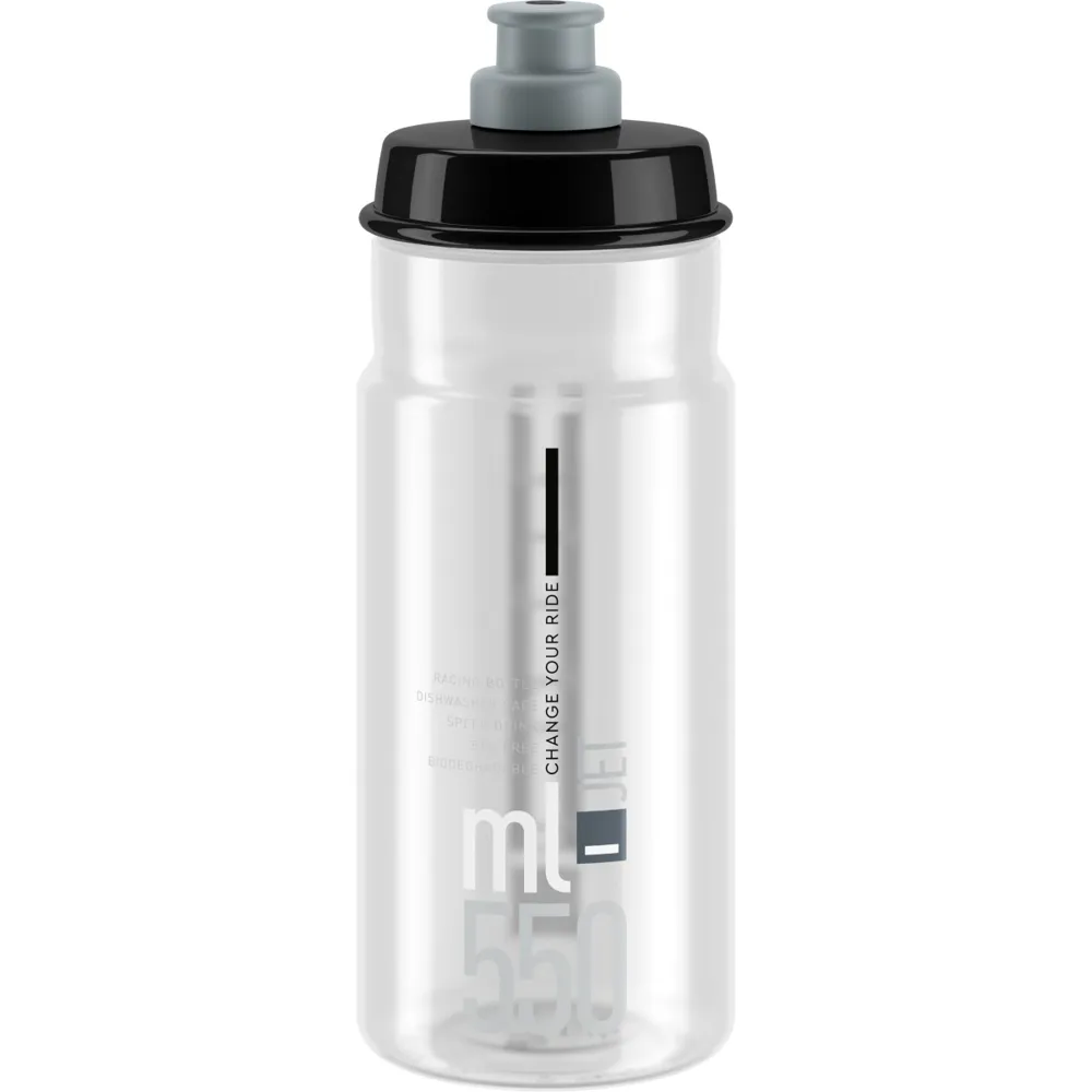 Elite Jet Biodegradable Water Bottle 550ml Clear/Grey