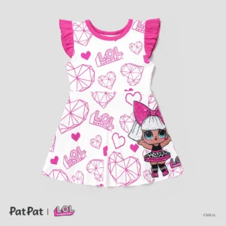L.O.L. SURPRISE! Toddler Girls Mother's Day 1pc Graphic Print Little Flying Sleeve Dress