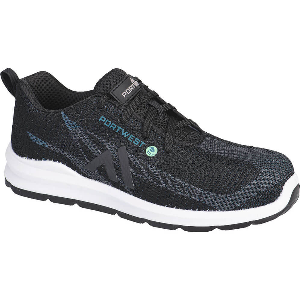 Portwest Eco Fly Composite Safety Trainers Black / Blue Size 10.5