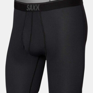 Saxx Quest 2.0 Long Leg Fly Boxer Briefs - Black