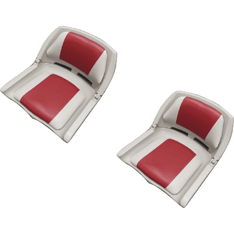 X2 Folding Boat Seats in Red and Grey - Lightweight Chair Fly Fishing Ship