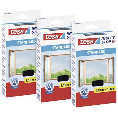tesa STANDARD 55671-00500-03 Fly screen (W x H) 1100 mm x 1300 mm Anthracite 3 pc(s)