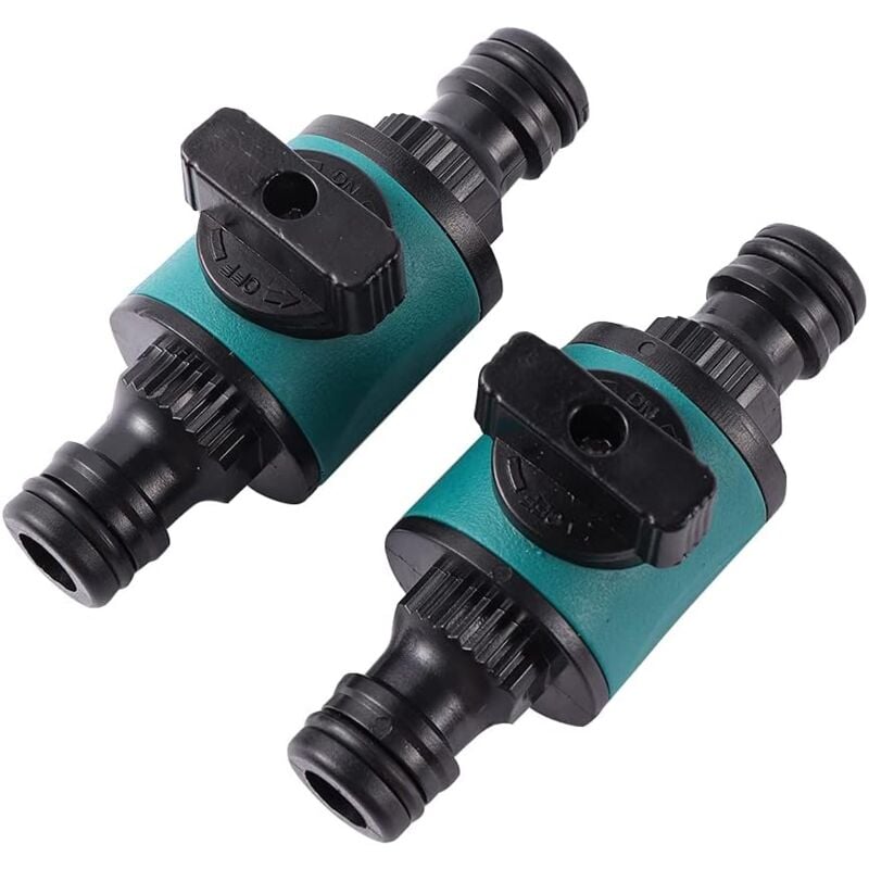 Adhere to Fly 2 pieces 16 mm garden hose quick connector with 2-way shut-off valve