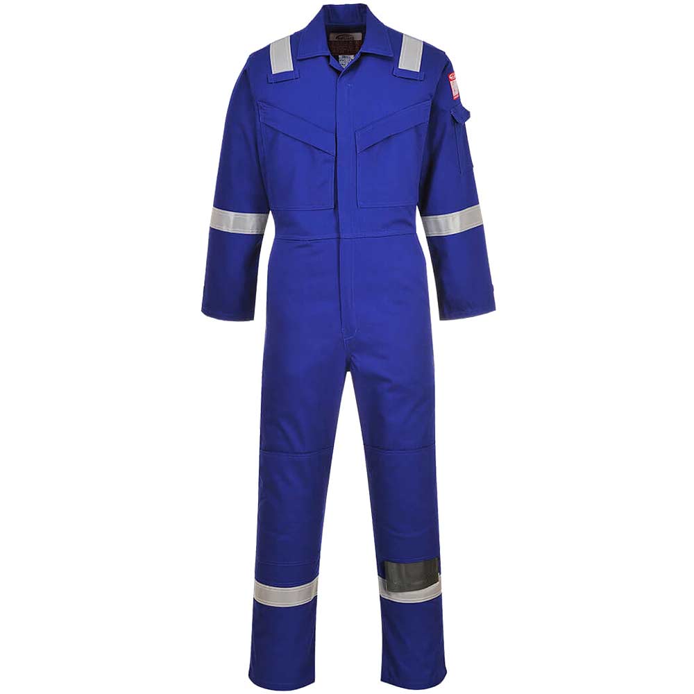 BizFlame Mens Aberdeen Flame Resistant Antistatic Coverall Royal Blue XL 32"