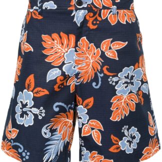 MAISON KITSUNE PARIS FLORAL RESORT SHORTS Size: 46, colour: NAVY