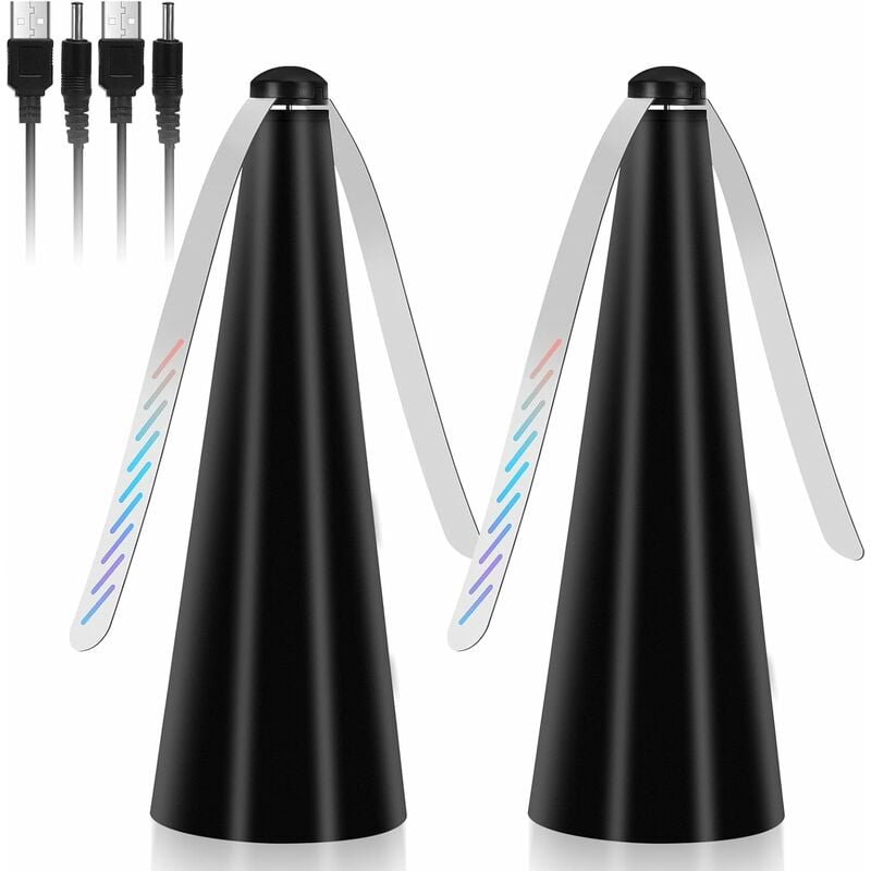 WAY - RAnti-Fly Fan, 2 Pieces Outdoor & Indoor Blade Repellent to Keep Flies a from the Table