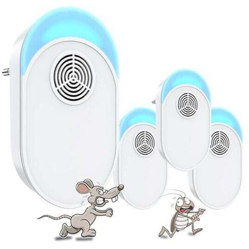 Ymyny - Ultrasonic Mosquito Repellent Plug, Ultrasonic Mouse Fly 4 Pack, Effective Mouse Repellent Device for Repelling Rats, Spiders, Mosquitoes,