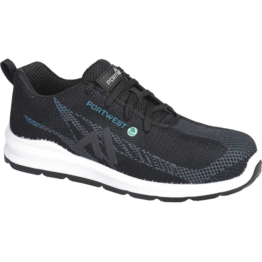 Portwest Eco Fly Composite Safety Trainers Black / Blue Size 8
