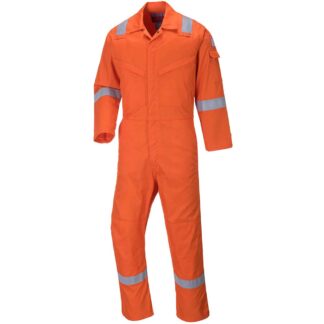 BizFlame Mens Aberdeen Flame Resistant Coverall Orange 41" 32"