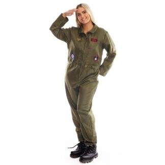 Ladies Adults Pilot Costume for Fancy Dress - Large