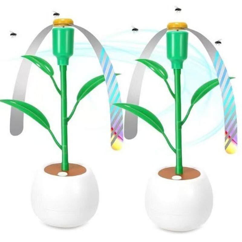 2 Table Fly Repellent Fans, Outdoor Fly Repellent with Hook on Base, Hanging Fly Repellent Fan - Ideal for Patios, Gardens and Camping