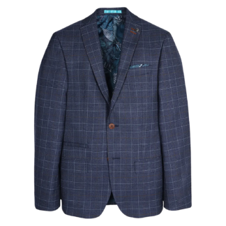 Antique Rogue Check Three Piece Suit - Navy