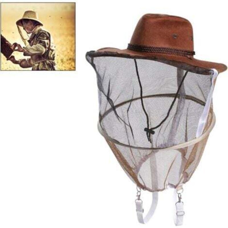 Beekeeper Hat with Veil, Poly-Cotton, Beekeeper Veil, Beekeeper Hat, Mosquito Fly Mask, Cap, Outdoor Fishing, Head Net, Face Protection