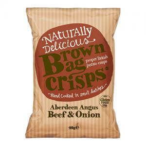 Brown Bag Crisps Aberdeen Angus Beef And Onion 40G Pack of 20