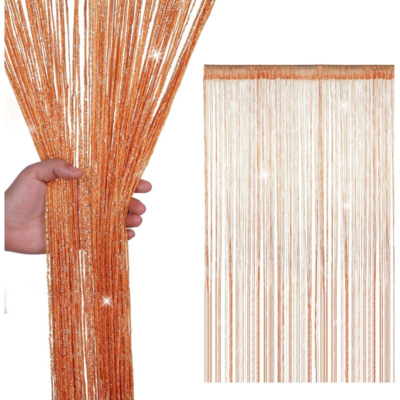 CCYKXA 100x200cm String Curtains Sequin Fringe Panel Fly Screen Room Divider Tassel Curtain for Doors, Doors, Windows, Home Decoration, Event