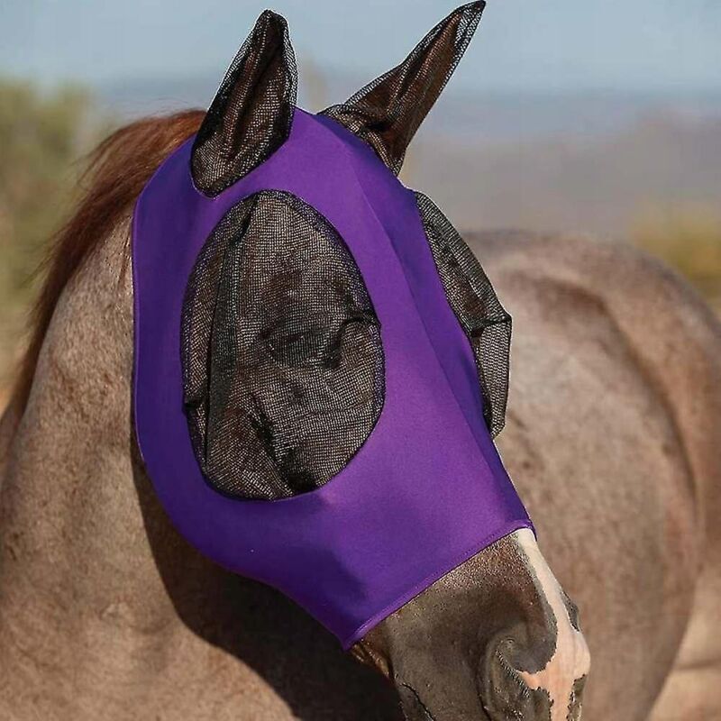 Horse Mesh Purple Adjustable Mosquito Mask