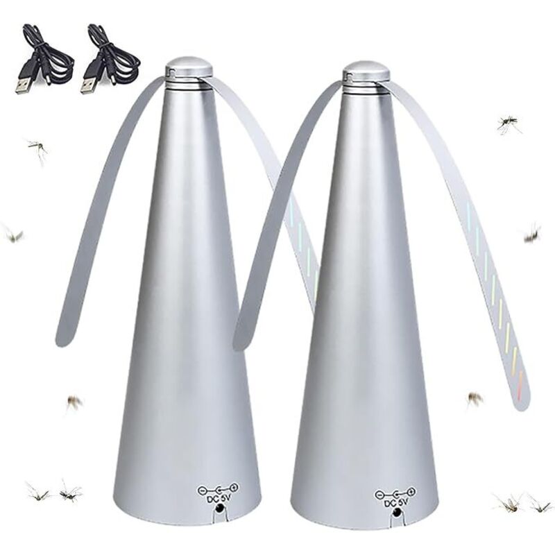 Odipie - Anti Fly Fan Anti Fly, Electric Table Fly Repellent, for Home Dinner, Picnic Outdoor/Indoor, Silver 2 Pieces