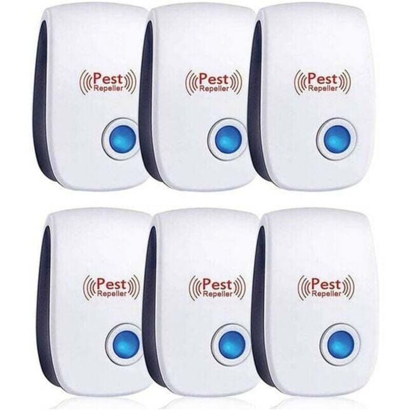 Odipie - Ultrasonic Repellent, Ultrasonic Mouse Pack of 6, Ultrasonic Mouse and Rat Effective Against Mice, Rats, Flies, Mosquitoes, Pests, Spiders,