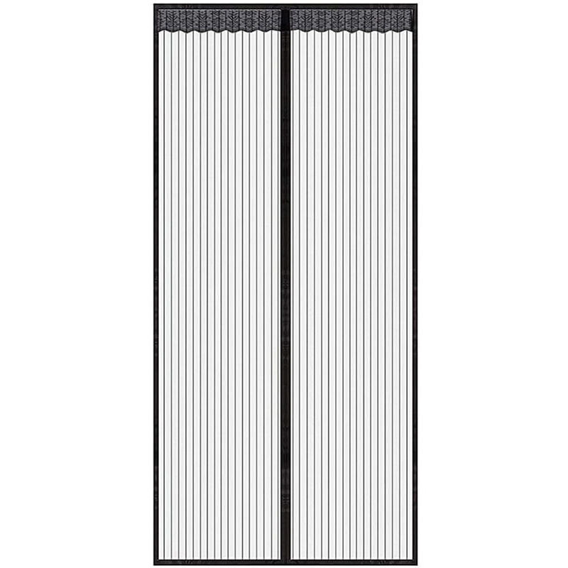 magnetic door curtain, black polyester, 120x210 cm, mosquito and fly repellent, for windows and home entrances