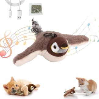 Interactive Cat Toy with Bird Movement and Catnip - Rechargeable via USB