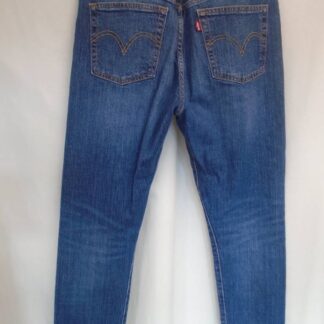 Levi's 501 Button Fly Jeans Skinny Leg With Slight Stretch Mid Blue Size: 10