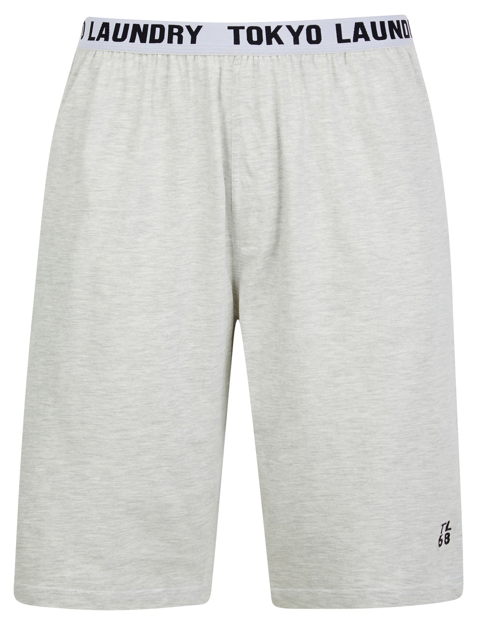 Loungewear Emre Cotton Jersey Lounge Shorts with Elastic Waist in Light Grey Marl / S - Tokyo Laundry