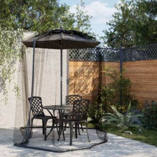 Mosquito Net for Umbrella 220 Mesh Black Φ330x250 cm Vidaxl