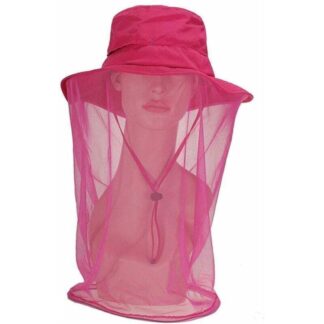 Pink Beekeeper Face Hat with Mesh Bee Veil Outdoor Drying Fishing for Men Women Anti uv Hat L(58-60cm)