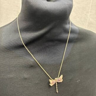 Silver Rope Chain And Dragon Fly Pendant