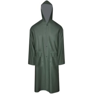 Waterproof Heavy-duty Long Raincoat with Hood Green xl Vidaxl
