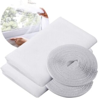 Window Mosquito Nets, Insect Stop Standard Window Mosquito Net, Window Net, with 2 Rolls of Adhesive Strips, 2 Packs, 150 cm x 200 cm