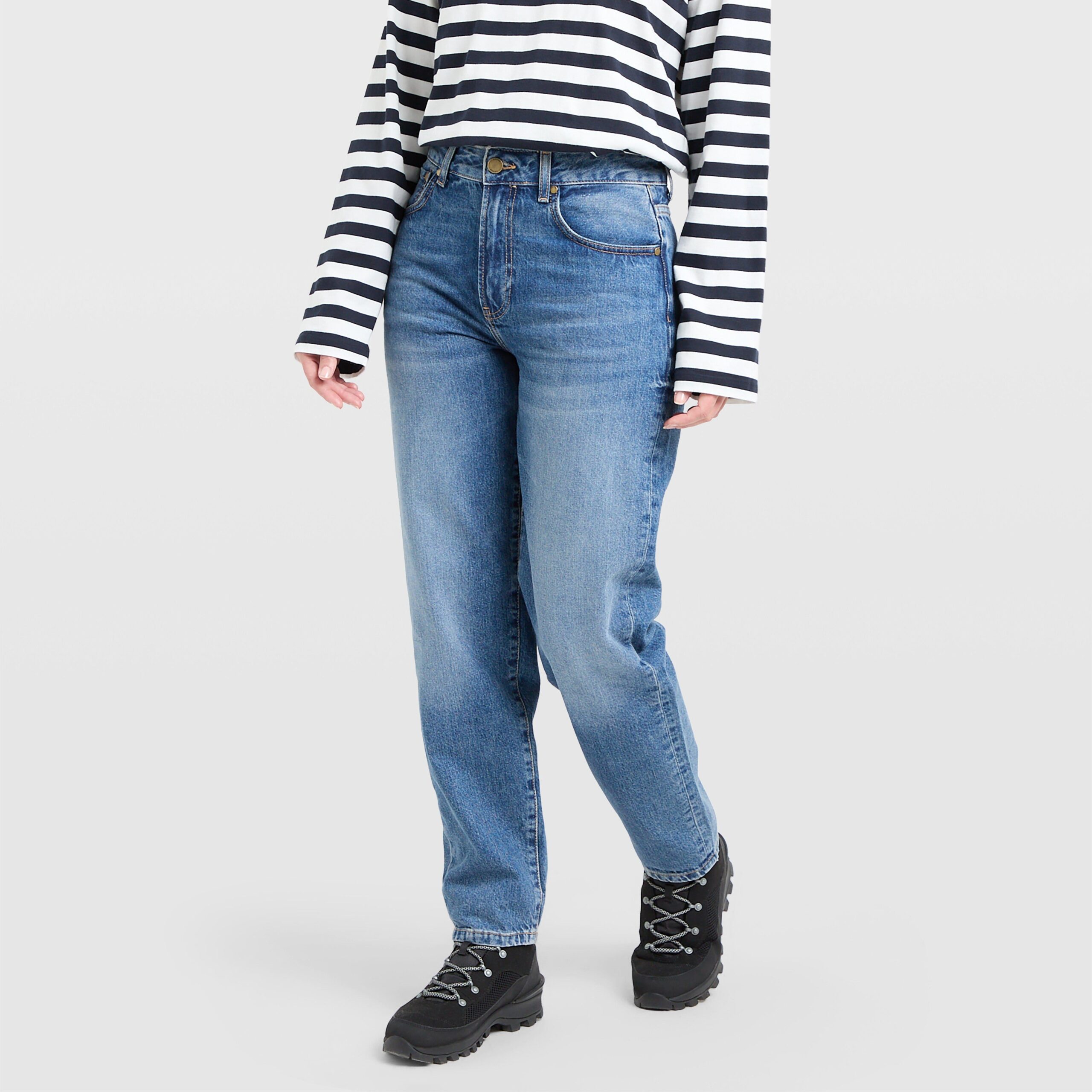 Women's Mid Relaxed Fit Mid-Rise Jeans - Blue / 10